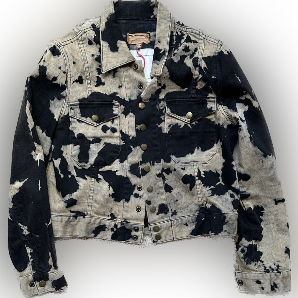 Current/Elliot denim bleached tie dye denim jacket